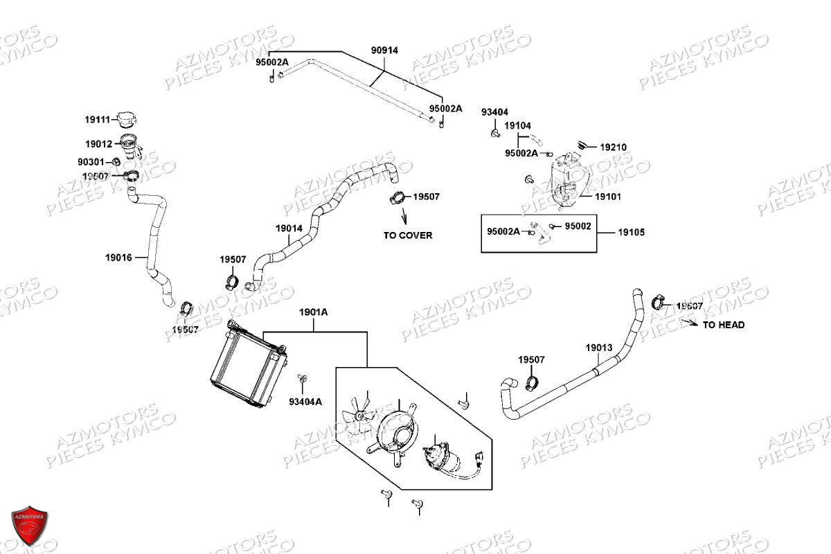 Refroidissement KYMCO Pièces DTX 125I CBS EURO5 (SK25SF)