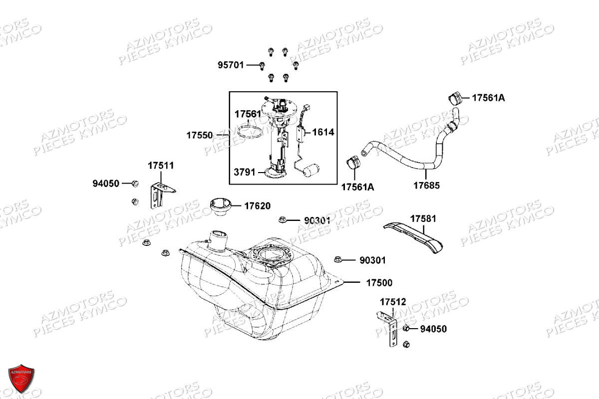 Reservoir A Carburant KYMCO Pièces DTX 125I CBS EURO5 (SK25SF)