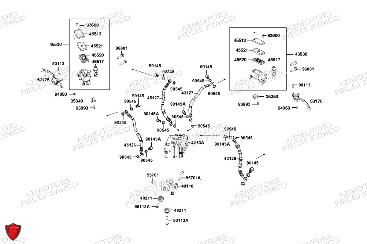 Systeme De Freins KYMCO Pièces DTX 125I CBS EURO5 (SK25SF)