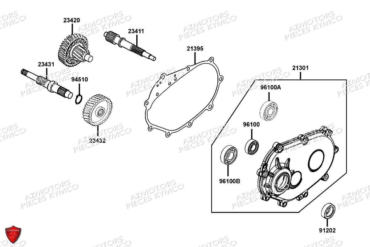Transmission KYMCO Pièces DTX 125I CBS EURO5 (SK25SF)