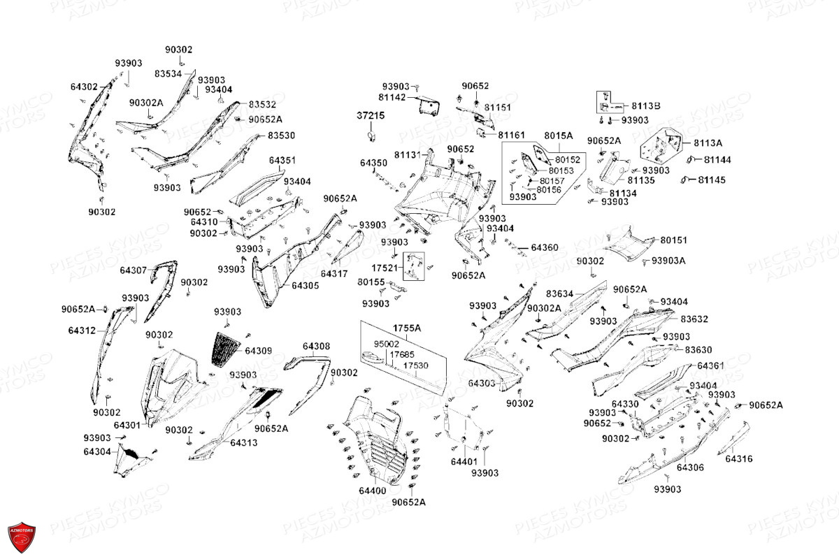 CARENAGES AVANT KYMCO DTX 350 ABS EURO5