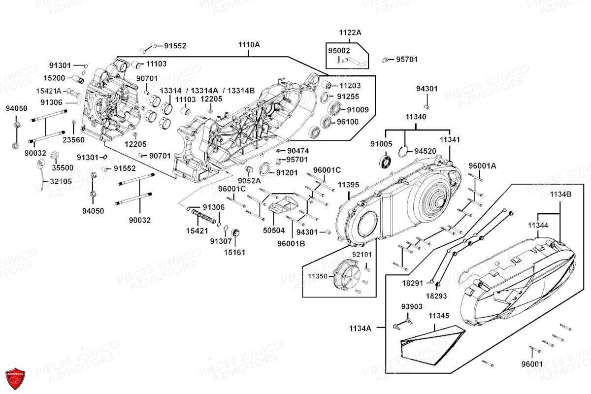 CARTERS MOTEUR pour DTX 350 ABS EURO5