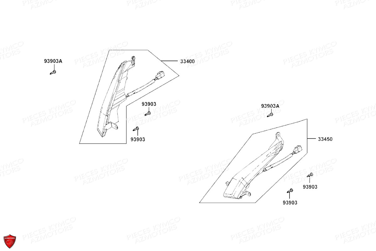 Clignotants KYMCO Pièces DT X360 350I ABS EURO 5 (SK64DB)