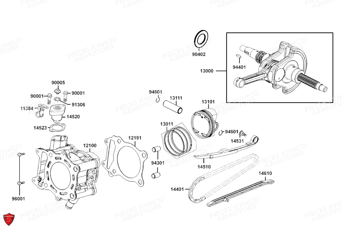 CYLINDRE PISTON pour DTX 350 ABS EURO5