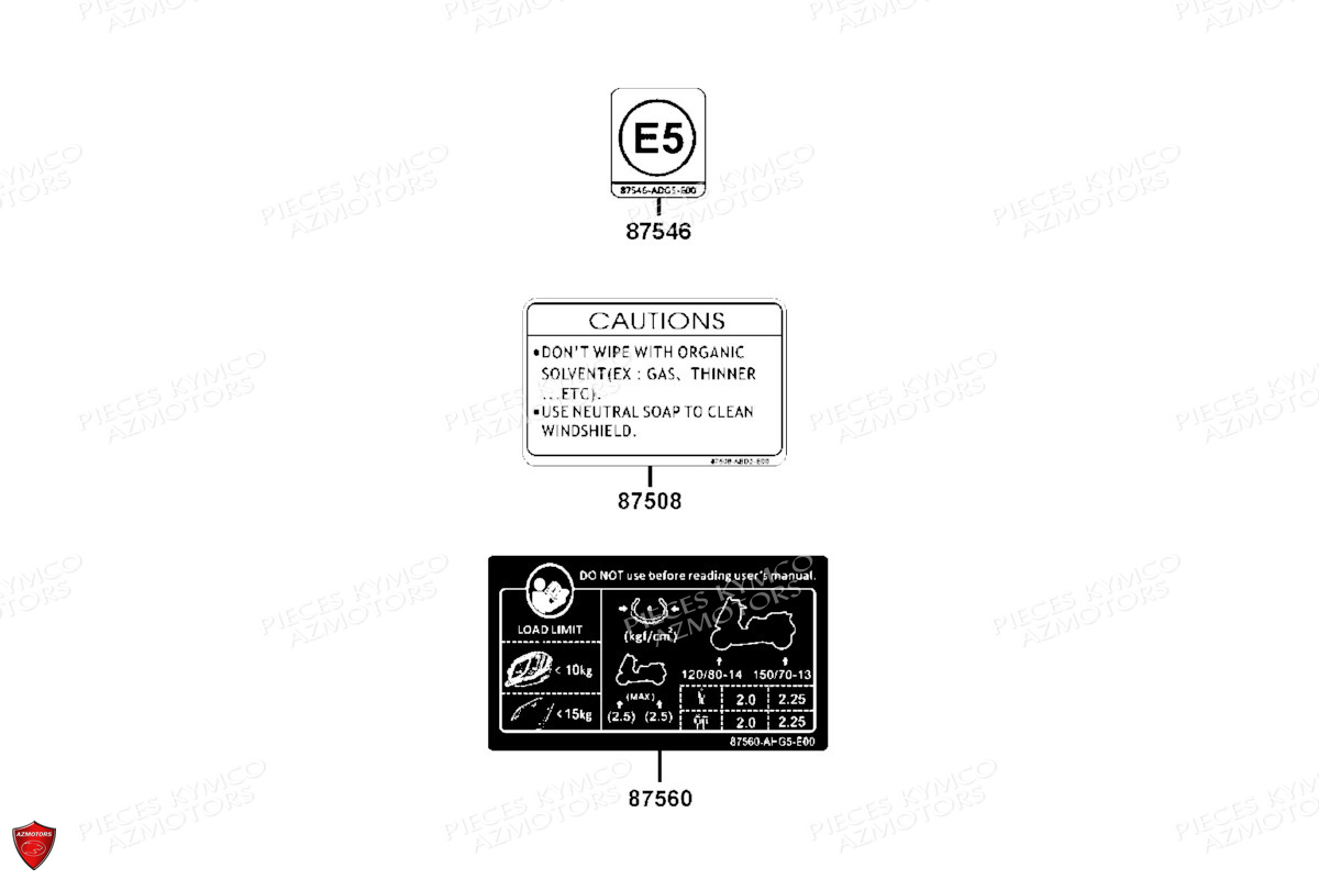 LABEL DE SECURITE pour DTX 350 ABS EURO5