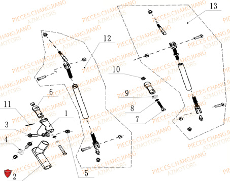 Accouplement CHANGJIANG Pieces SIDE-CAR CHANGJIANG CJ 650 DYNASTY EURO4