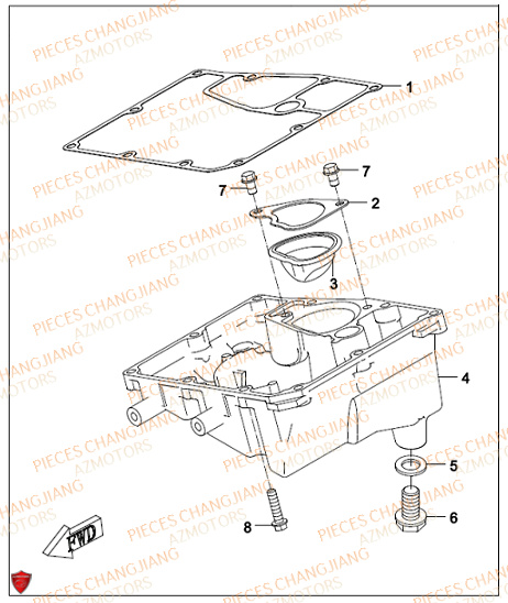 Carter Huile CHANGJIANG Pieces SIDE-CAR CHANGJIANG CJ 650 DYNASTY EURO4