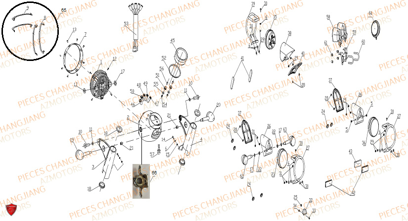 Eclairage CHANGJIANG Pieces SIDE-CAR CHANGJIANG CJ 650 DYNASTY EURO4