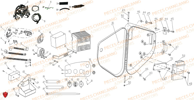 Electricite CHANGJIANG Pieces SIDE-CAR CHANGJIANG CJ 650 DYNASTY EURO4