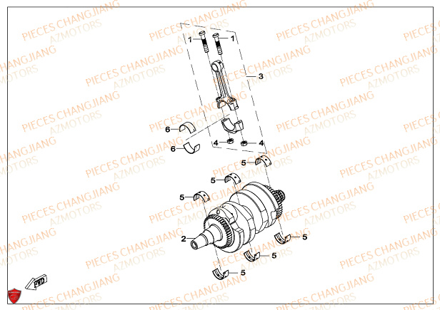 Vilebrequin CHANGJIANG Pieces SIDE-CAR CHANGJIANG CJ 650 DYNASTY EURO4