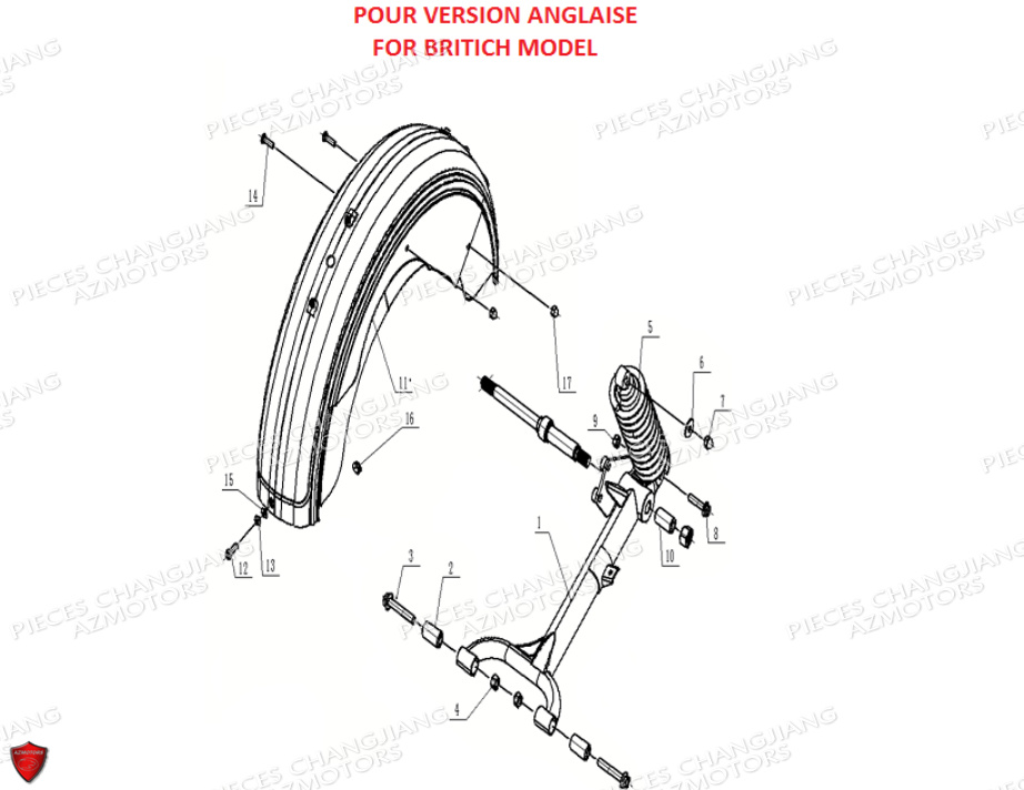 ECROU NOIR M8 CJ 650-SIBERIAN CHANGJIANG pour BRAS DU PANIER ANGLAIS de DYNASTY CJ 650 E5