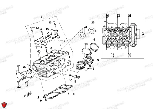 CULASSE CHANGJIANG Pieces SIDE-CAR CHANGJIANG CJ 650 DYNASTY EURO5