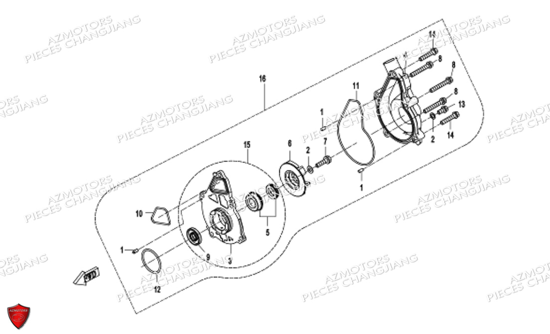 Pompe A Eau CHANGJIANG Pieces SIDE-CAR CHANGJIANG CJ 650 DYNASTY EURO5