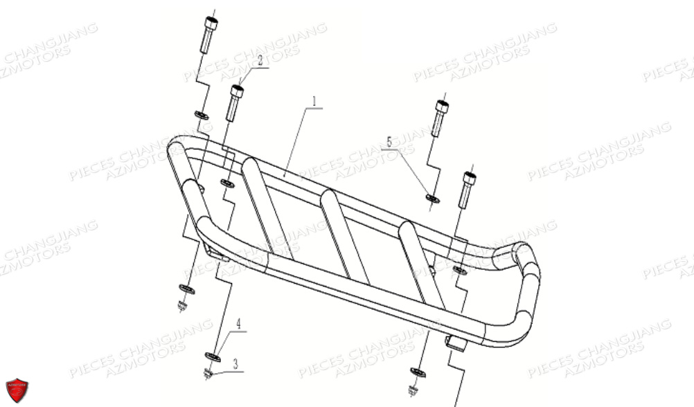 Porte Paquet Avant CHANGJIANG Pieces SIDE-CAR CHANGJIANG CJ 650 DYNASTY EURO5