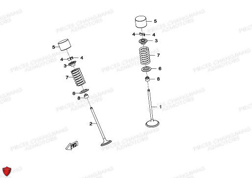 SOUPAPES CHANGJIANG Pieces SIDE-CAR CHANGJIANG CJ 650 DYNASTY EURO5