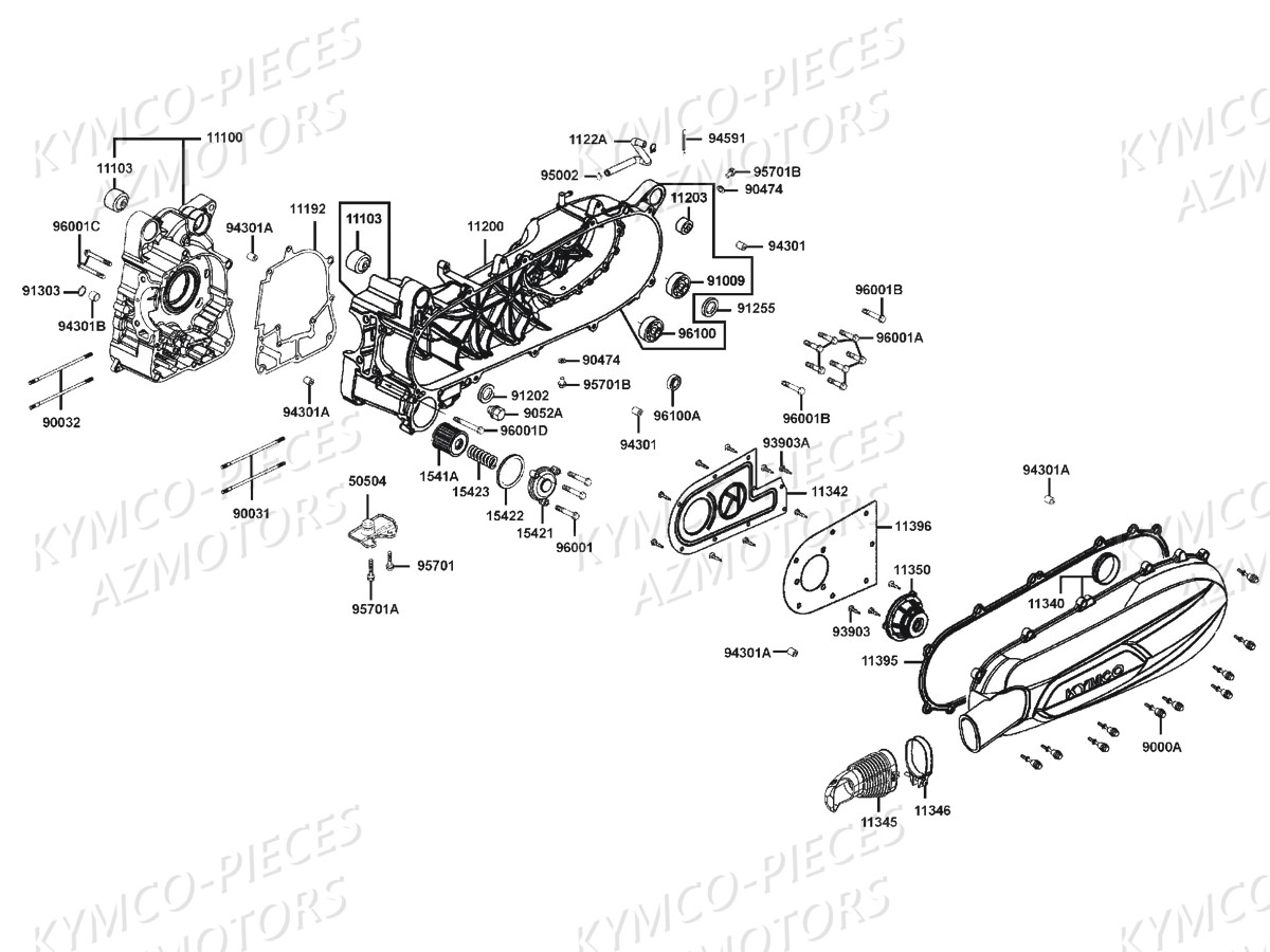 Carters Moteur KYMCO Pièces DOWNTOWN 125I ABS EURO3 (SK25CB)