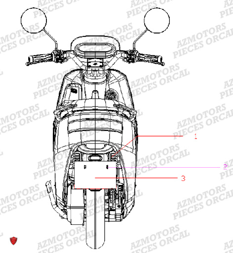 Catadioptre ORCAL Pieces Orcal scooter ECOOTER E2 CARGO 4KW