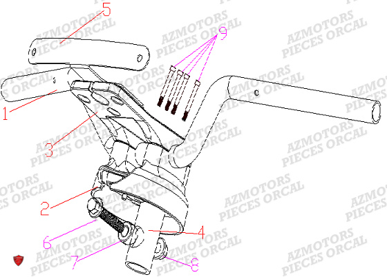 Guidon ORCAL Pieces Orcal scooter ECOOTER E2 CARGO 4KW