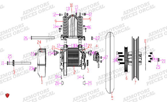 Moteur Et Train Arriere ORCAL Pieces Orcal scooter ECOOTER E2 CARGO 4KW