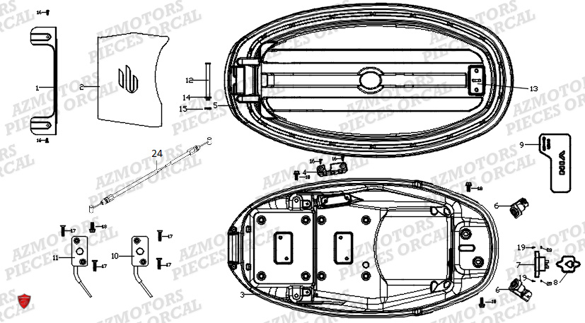 Selle ORCAL Pieces Orcal scooter ECOOTER E2 CARGO 4KW