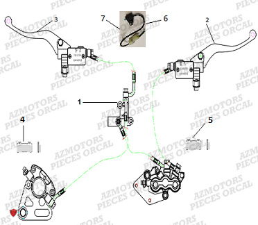 Systeme De Frein ORCAL Pieces Orcal scooter ECOOTER E2 CARGO 4KW