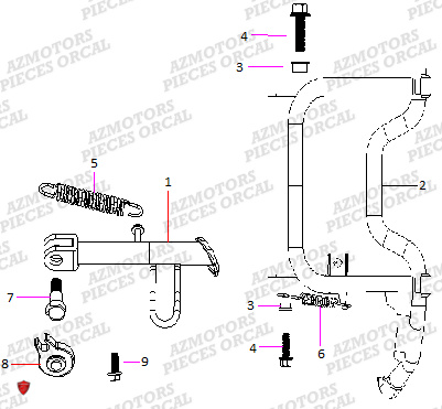 Bequilles ORCAL Pieces Orcal scooter ECOOTER E2 MAX 4KW