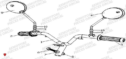 Guidon ORCAL Pieces Orcal scooter ECOOTER E2 MAX 4KW