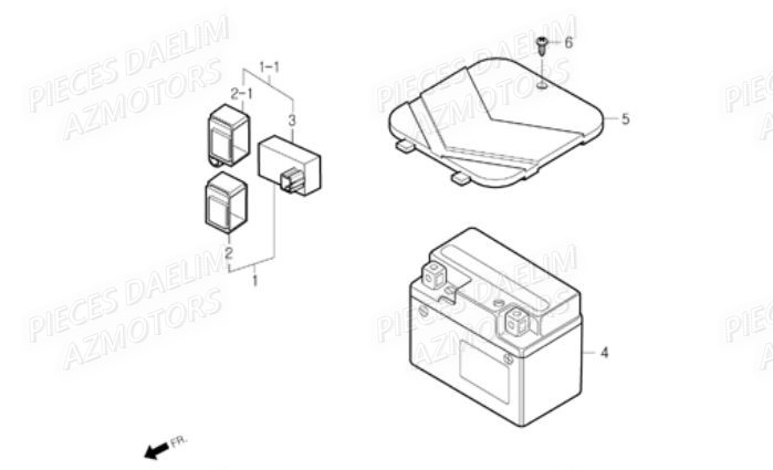 Batterie DAELIM Pièces Scooter DAELIM E-FIVE 50cc 2T
