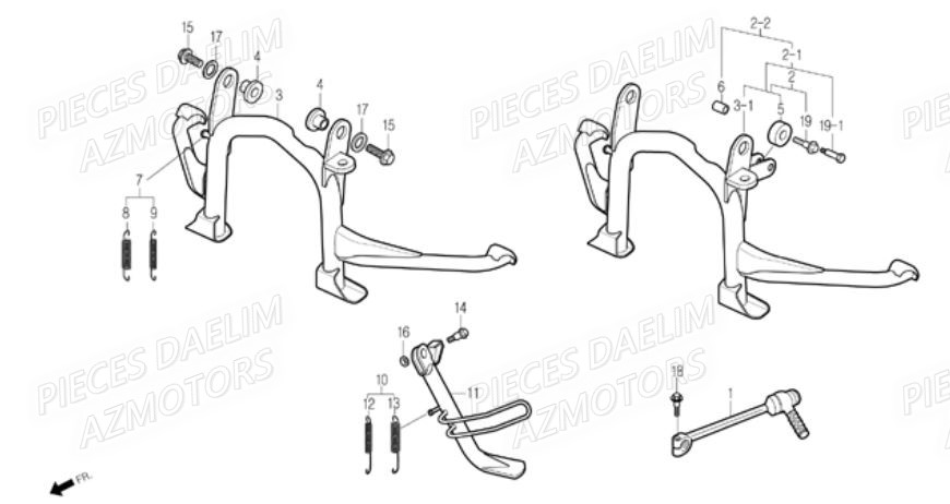 Bequille DAELIM Pièces Scooter DAELIM E-FIVE 50cc 2T
