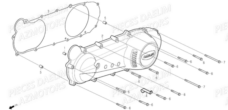Carter Gauche DAELIM Pièces Scooter DAELIM E-FIVE 50cc 2T
