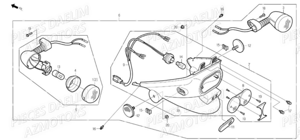 DOUILLE CLIGNO AR DAELIM (Dernières pièces disponibles) pour FEUX ARRIERE de E-FIVE 50