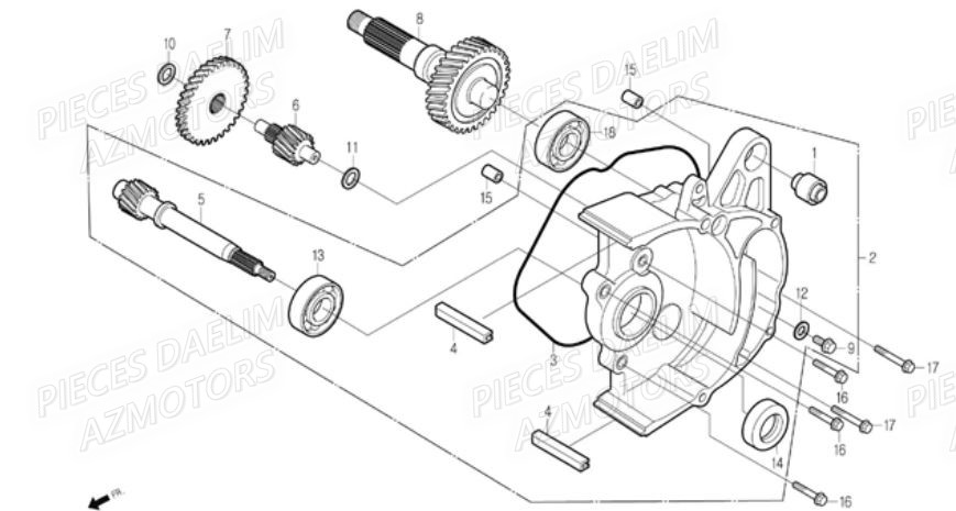 Transmission DAELIM Pièces Scooter DAELIM E-FIVE 50cc 2T
