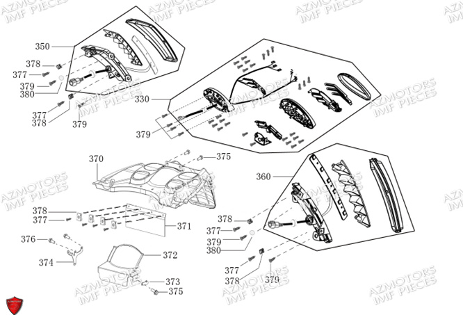 Eclairage Arriere AZMOTORS PIECES E-NANA ELECTRIQUE