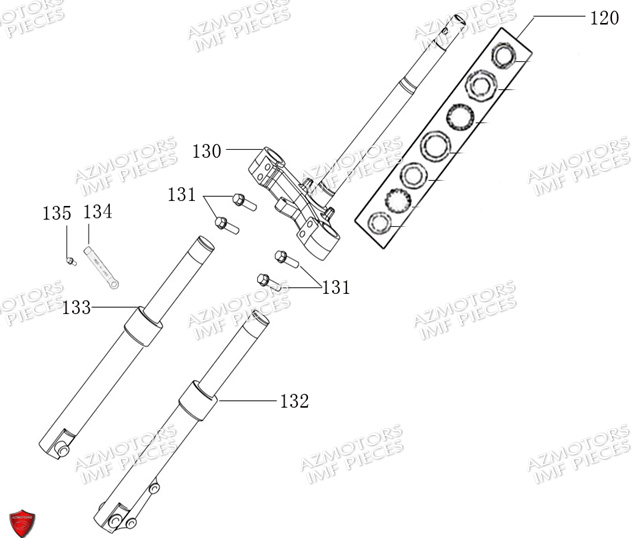 Fourche AZMOTORS PIECES E-NANA ELECTRIQUE
