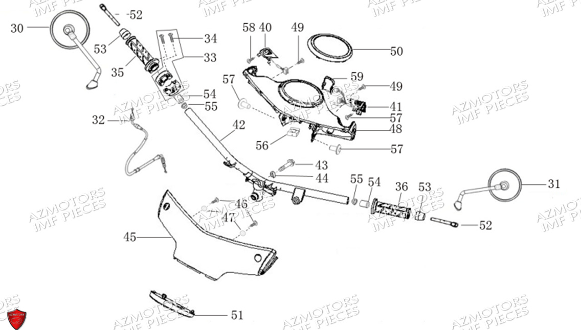 Guidon AZMOTORS PIECES E-NANA ELECTRIQUE