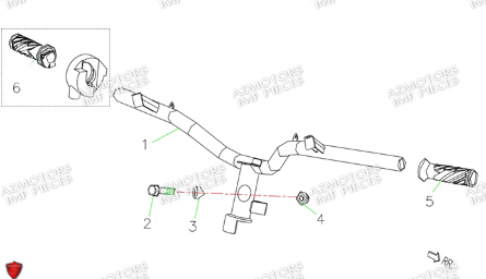 Guidon Et Commandes AZMOTORS PIECES E-NEWPACH ELECTRIQUE
