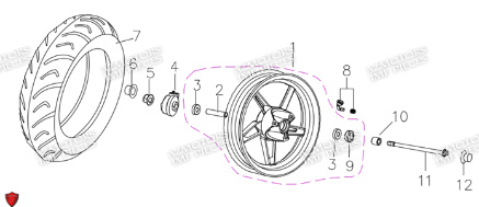Roue Avant AZMOTORS PIECES E-NEWPACH ELECTRIQUE