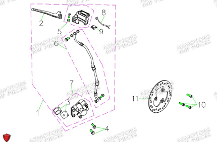 Systeme De Frein Avant AZMOTORS PIECES E-NEWPACH ELECTRIQUE