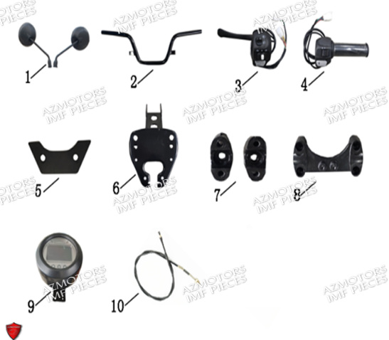 Guidon Et Commandes AZMOTORS PIECES E-PTIO ELECTRIQUE