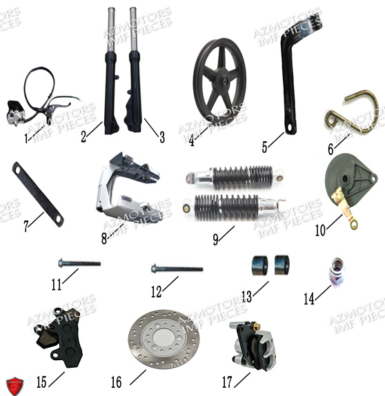 Les Roues AZMOTORS PIECES E-PTIO ELECTRIQUE