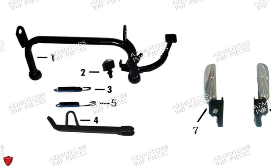 Bequille Et Cales Pieds AZMOTORS PIECES E-SNAKE ELECTRIQUE