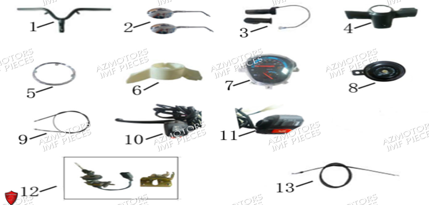Guidon Et Commandes AZMOTORS PIECES E-SNAKE ELECTRIQUE