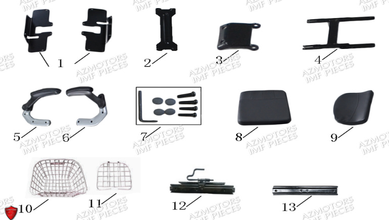 Assises Et Porte Bagage AZMOTORS PIECES E-TRANKILY 3 ROUES ELECTRIQUE