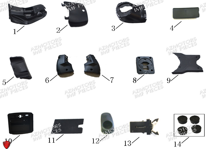 Carenages AZMOTORS PIECES E-TRANKILY 3 ROUES ELECTRIQUE