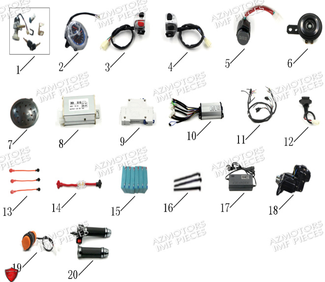 Composants Electronique AZMOTORS PIECES E-TRANKILY 3 ROUES ELECTRIQUE