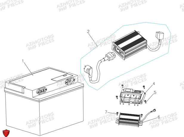 Batterie AZMOTORS PIECES E-VANNE ELECTRIQUE