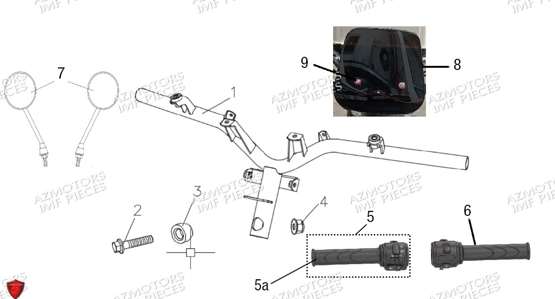 Guidon Et Commandes AZMOTORS PIECES E-VANNE ELECTRIQUE