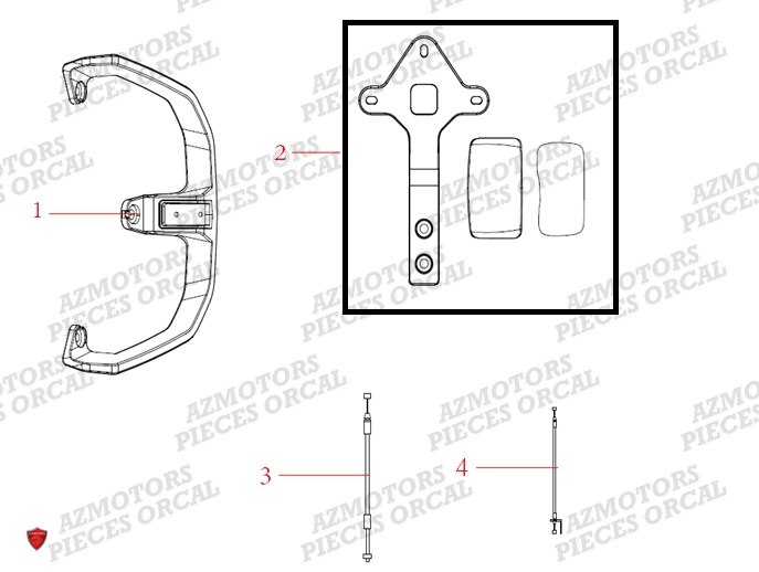 SUPPORT_ARRIERE ORCAL Pieces Orcal scooter ELECTRIQUE E-COOTER E-TOWN 20 et 28 Ah