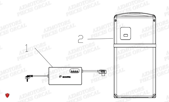 BATTERIE ET CHARGEUR ORCAL ECOOTER E1 3KW