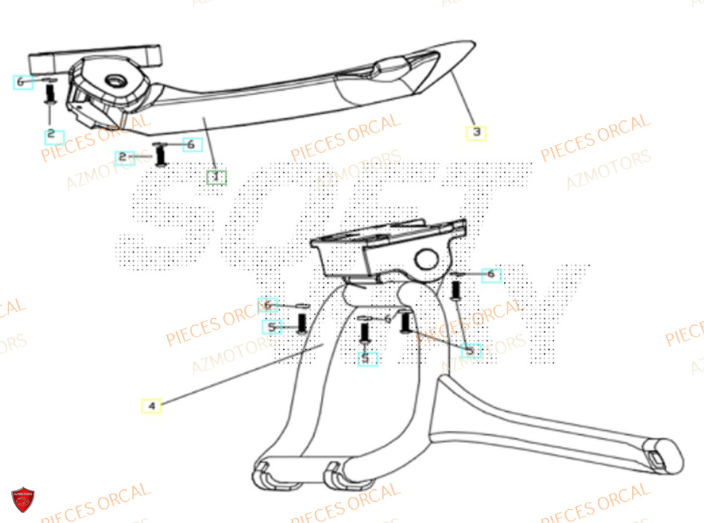 Bequille AZMOTORS Pieces Orcal scooter ECOOTER E1 3KW